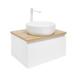 Koupelnová skříňka s krycí deskou SAT B-WAY 59x30x45 cm bílá lesk BWAY60WDOAKU2B BWAY60WDOAKU2B