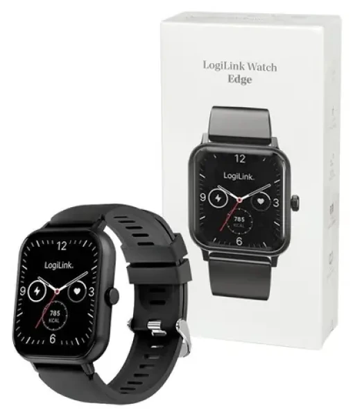 LogiLink Edge černá / Chytré hodinky / 1,83" LCD / Dotykový displej / Bluetooth 5.2 (SW0001B)