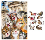 Dřevěné puzzle Koťata Londýně 2v1 (75 dílků)