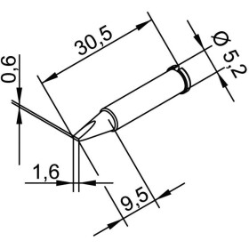 Ersa 102 CD LF 16 pájecí hrot dlátový, rovný Velikost hrotů 1.6 mm Obsah 1 ks