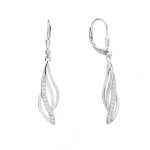 Stříbrné visací náušnice se zirkony Lenna - stříbro 925/1000, Stříbrná