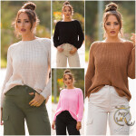 Tredy Basic comfy fit svetr darkbrown Einheitsgroesse