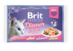 Brit Premium Cat D Fillets in Jelly Dinner Plate 340g + Množstevní sleva