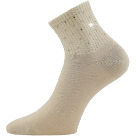 LONKA Ponožky dámské elegantní FLITANA 04 s kamínky BÉŽOVÉ (3 páry) 39-42 126901