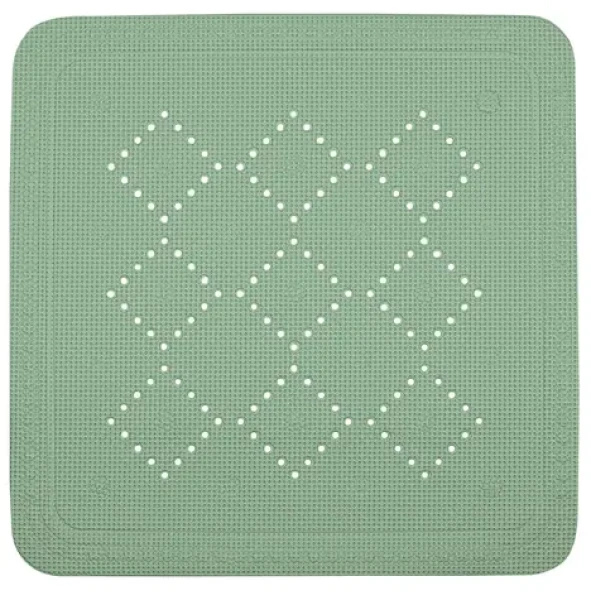 Spirella ALASKA mechově zelená / Protiskluzová podložka do sprchy / PVC / 55 x 55 cm