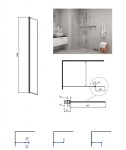 BESCO - Boční otočný panel ECO-N BLACK - Pevná stěna - 30 BCEXON30BC