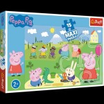 Trefl Puzzle Peppa Pig - Veselý den / 15 dílků MAXI