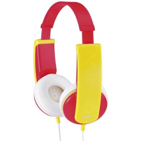JVC HA-KD5-R-E dětské sluchátka On Ear kabelová červená, žlutá omezení hlasitosti, lehký třmen