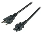 EFB EK495.1,8V2 černá / Síťový napájecí kabel / Švýcarská zástrčka - C5 / 1,8 m / 2,5 A / 250 V (EK495.1,8V2)