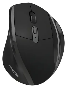 Canyon OnClick 17 černá / Bezdrátová optická myš / ergonomická / 1600 DPI / 6 tlačítek (CNE-CMSW17B)