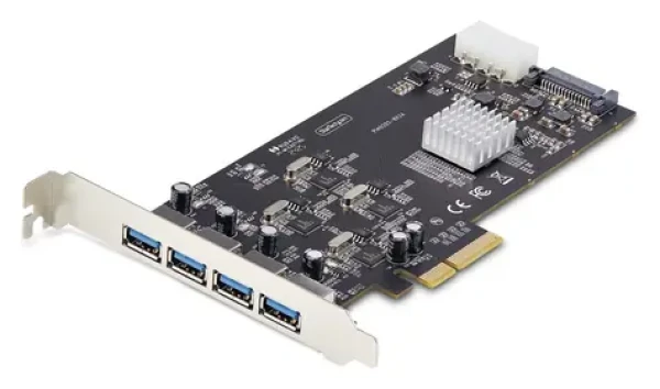 StarTech PCIe karta 4x USB-A černá / PCIe karta / 4x USB-A / USB 3.2 Gen 1 / 5 Gbps (P5Q4A-USB-CARD)