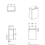 GEBERIT - Acanto Skříňka pod umývátko 40 cm, lávová 500.607.JK.2