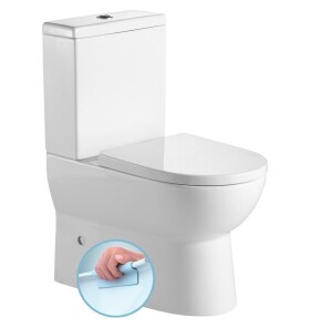 AQUALINE - JALTA WC kombi, Rimless, spodní/zadní odpad, bílá PB103RW