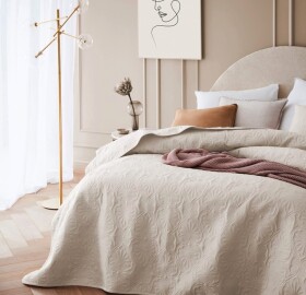 DumDekorace Prošívaný přehoz do ložnice v krémové barvě 200x220 cm