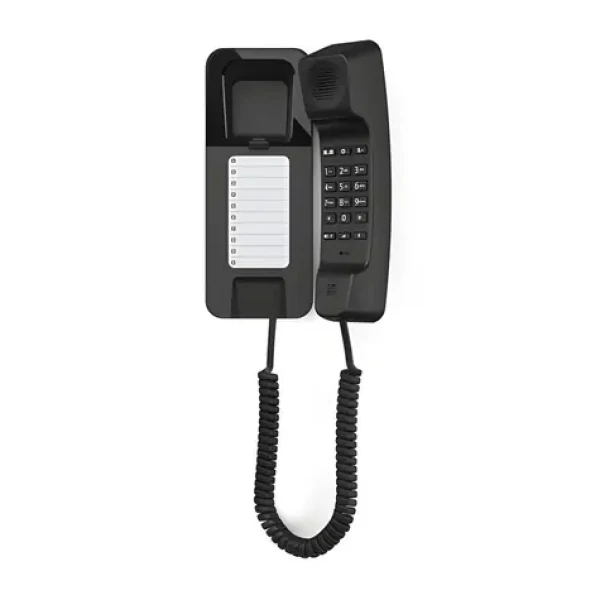Gigaset DESK 200 černá / Drátový telefon / stolní i nástěnný / 10 kontaktů (S30054-H6539-R101)