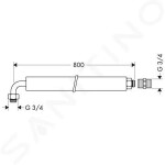 AXOR - Příslušenství Ohebná přívodní trubka 800 mm 58308000