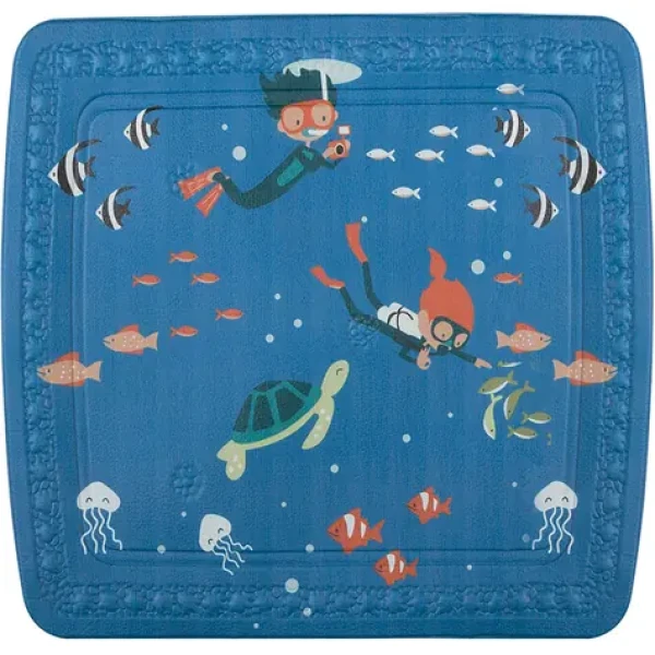 Spirella SCUBA DIVER / Protiskluzová podložka do sprchy / dětský motiv / PVC pěna / 55 x 55 cm