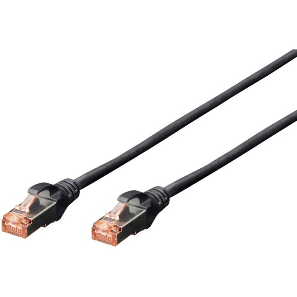 Digitus DK-1644-070/BL RJ45 síťové kabely, propojovací kabely CAT 6 S/FTP 7.00 m černá bez halogenů, kroucené páry , s ochranou, samozhášecí 1 ks