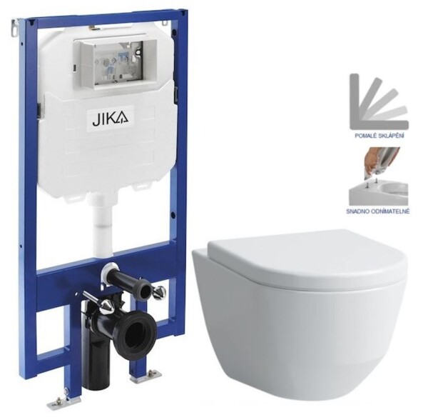 JIKA předstěnový instalační 8 cm systém bez tlačítka + WC LAUFEN PRO + SEDÁTKO H894652 X LP3
