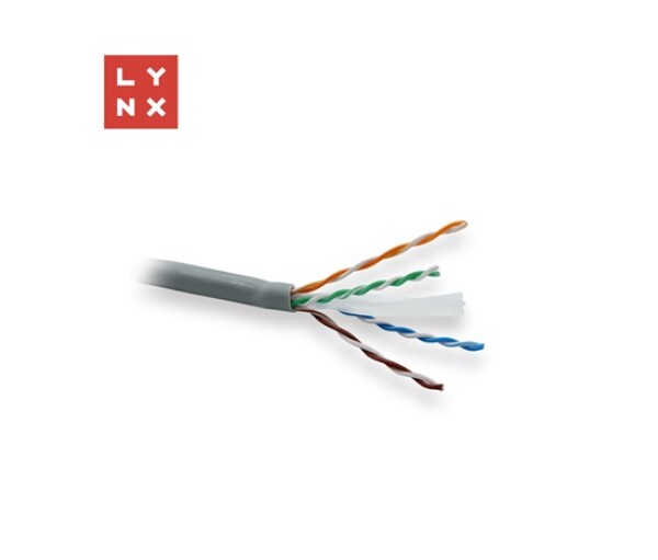LYNX UTP kabel, Cat6, LSOH, celoměděný, vnitřní, šedý, box 305m EDF_10102838
