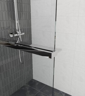 Erga Paris, polička/držák na ručníky pro sprchovou zástěnu (max. 140cm), chromová, ERG-V02-PARIS-SHELF-CR