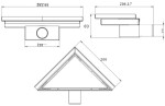 MEXEN - Flat rohový podlahový žlab 20 x 20, černá 1710320