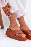 Dámské sandály na platformě a klínu camel Nelithraea 41