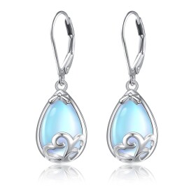 LUNICA Stříbrné náušnice MĚSÍČNÍ KAPKA 0655