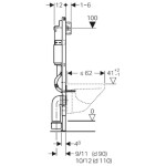 GEBERIT - Duofix Předstěnová instalace pro závěsné WC, výška 1,12 m 111.153.00.1