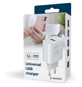 Gembird TA-UC-1A12-01 bílá / Síťová nabíječka / 1x USB-A 2.4 A / 12 W (TA-UC-1A12-01)