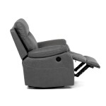 TV a relaxační křeslo s elektrickým ovládáním, potah šedá látka v dekoru vintage, 1 motor 240V