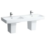 Laufen - Pro S Dvojumyvadlo, 130x46 cm, se 6 otvory pro baterie, s LCC, bílá H8149684001081