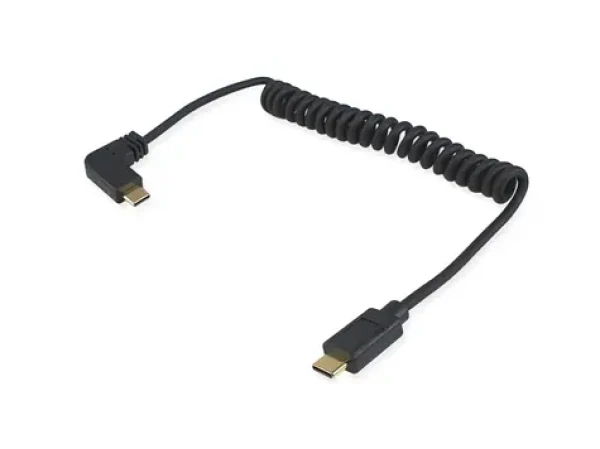 Equip černá / Kabel USB-C na USB-C / USB 2.0 / 90° spirálový / 1 m (128889)