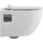 CERANO - WC závěsné Dure, Rimless - bezokrajové splachování + Slim/SoftClose sedátko - bílá lesklá - 51x35 CER-650938