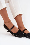 Zdobené dámské baleríny s páskem Černé Olivisse 39