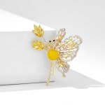 Brož Swarovski Elements Angiola - motýl, Žlutá