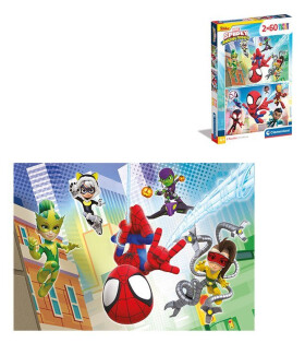 Puzzle Spidey a jeho úžasní přátelé 2x60 dílků - Clementoni