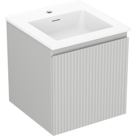 MEXEN/S - Rivel koupelnová skříňka 45 cm s umyvadlem Otis, 1 šuplík, reliéf , šedá mat/bílá mat 91A20-04547-1-BF62-W18M01