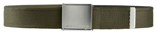 Dunderdon Opasek Canvas olivový se stříbrnými detaily a přezkou (105 cm) Velikost: 33-42