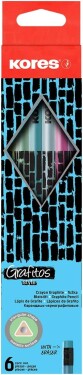 Kores Kores, 92813, sada ergonomických grafitových tužek, HB, 6 ks