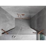 MEXEN/S - Mist-H sprchové dveře křídlové pravé 150, transparent, měď kartáčovaná 8A5-150-001-65-00-P