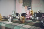HK living Skleněná váza Gleam Chrome 900 ml, stříbrná barva, sklo