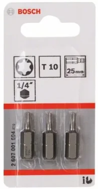 BOSCH 2607001604 / Extra-Hard sada bitů T10 25 mm 3 ks (2607001604)