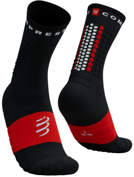 Kompresní ponožky Compressport Ultra Trail Socks V2.0 - Black/Red Velikost: EU 42-44