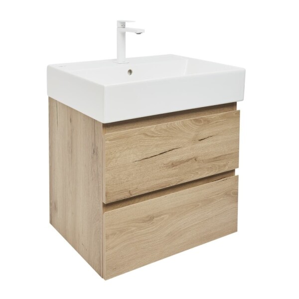 Koupelnová skříňka 2 zásuvková s umyvadlem SAT B-Way 59x50x45 cm dub mat BWAY260OAKU2BBI BWAY260OAKU2BBI