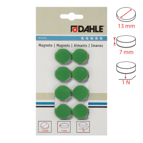 Dahle magnet plánovací, Ø 13 mm, 1 N, 8 ks, zelené