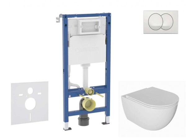 GEBERIT - Duofix Set předstěnové instalace, klozetu Oudee a sedátka softclose, tlačítko Delta, bílá SANI11CA3136B