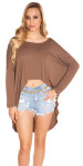 Trendy KouCla HighLow Oversize Crop Shirt barva velikost Einheitsgroesse