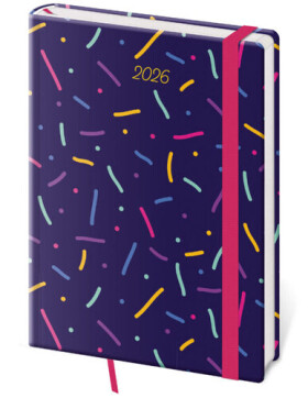Diář 2026 týdenní A5 Vario - Sprinkles s gumičkou