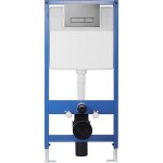 CERANO - Kompletní WC set Profi/Cesso - černá matná - WC tlačítko Slim/Tmavě šedá - předstěnová instalace - 49x36 CER-653240